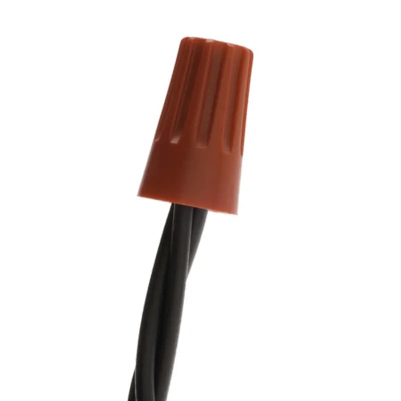 NSI Industries WC-R-J - The Easy-Twist WC-R-J 350 Large Jar of Standard-Style Red Wire Connectors are designed for use on copper wires in the 22-10 AWG size range. Theyâ€™re made of flame-retardant thermoplastic rated for a maximum temperature of 105Ëš Celsius (221Ëš Fahrenheit). The quick-grip square spring design grips in fewer twists and can dead-end a single wire, while the ergonomic ribbed texture makes them easy to twist. Their compact design is useful for applications in tight areas or anywhere else you need to connect wires.