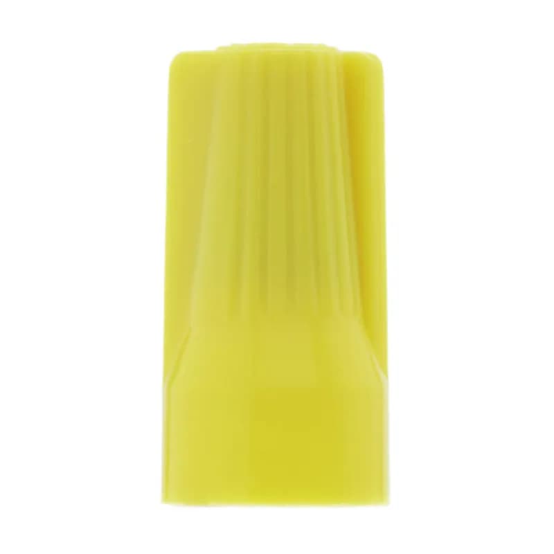 The Easy-Twist WWC-N1-C 100-Count Carton of N-Type Yellow Wire Connectors are designed for use on copper wires in the 22-10 AWG size range. They’re made of flame-retardant thermoplastic rated for a maximum temperature of 105˚ Celsius (221˚ Fahrenheit). The quick-grip square spring design grips in fewer twists and can dead-end a single wire, while the ergonomic swept-back wing design and ribbed texture makes them easy to twist. Their compact design is useful for applications in tight areas or anywhere else you need to connect wires.