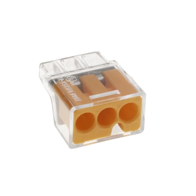NSI Industries PIWC-3-C - The Easy-Twist PIWC-3-C 100-Count Carton of Orange Push-In Wire Connectors are designed for use on three solid or stranded wires in the 22-12 AWG size range. Theyâ€™re made from flame-retardant thermoplastic and rated for an operating temperature range of -30Ëš to 105Ëš Celsius (-40Ëš to 221Ëš Fahrenheit). The push-in design uses two blades to form secure and fast connections between wires without any twisting or taping. Their compact in-line design is useful for applications in tight areas or anywhere else you need to connect wires.