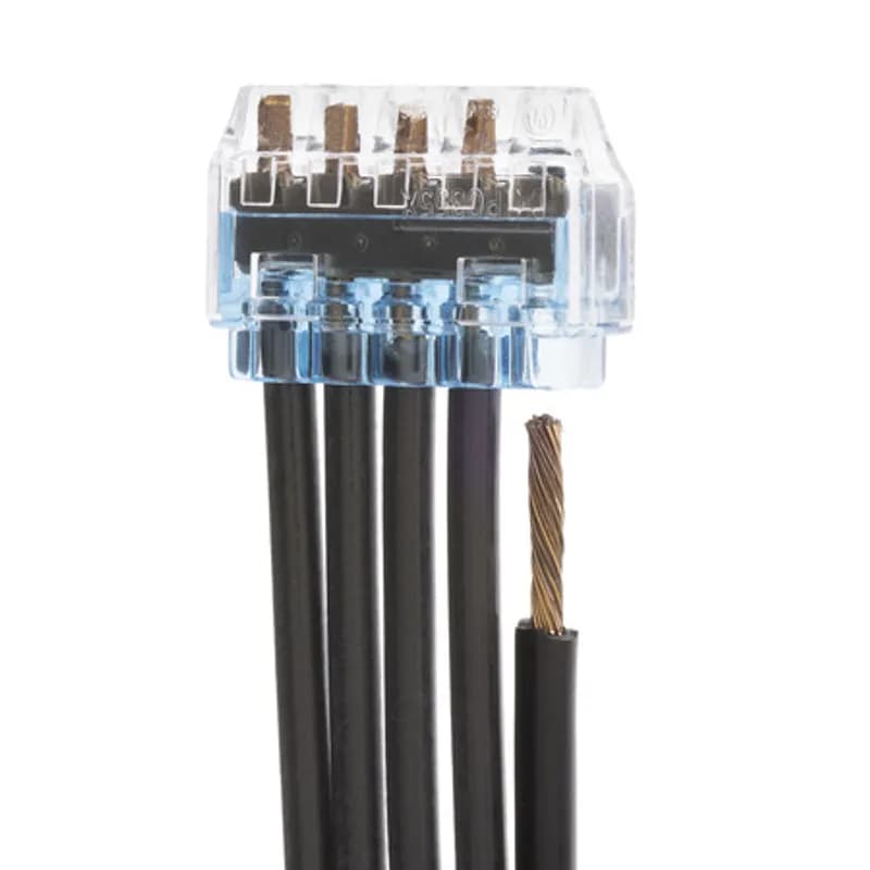 NSI Industries PIWC-5-B - The Easy-Twist PIWC-5-B 300-Count Bag of Blue Push-In Wire Connectors are designed for use on five solid or stranded wires in the 22-12 AWG size range. Theyâ€™re made from flame-retardant thermoplastic and rated for an operating temperature range of -30Ëš to 105Ëš Celsius (-40Ëš to 221Ëš Fahrenheit). The push-in design uses two blades to form secure and fast connections between wires without any twisting or taping. Their compact in-line design is useful for applications in tight areas or anywhere else you need to connect wires.