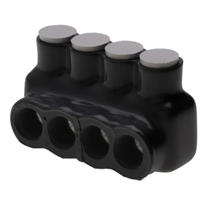 NSI Industries IPLG1-4 - The Polaris IPLG1-4 Grey Multi-Tap Single Side Entry Connector features 4 ports sized for 1 - 10 AWG Class B, C or D wires or 2 - 10 AWG Class K, M or I wires. The body is made from aluminum alloy wrapped in a layer of plastisol insulation. Each port is specially designed for fine-stranded copper wires with a pre-installed tin plated copper ferule that collapses as the screw is tightened to form a strong connection with fine-stranded wires. Removable access plugs cover the hex screws used to tighten the connections. Installs with a hex key and torque wrench, without any tape or additional supplies. Designed for use in a wide range of splicing fine-stranded wire applications, including installation in cable trays, troughs, wire-ways, raceways, ducts and motor junction boxes.