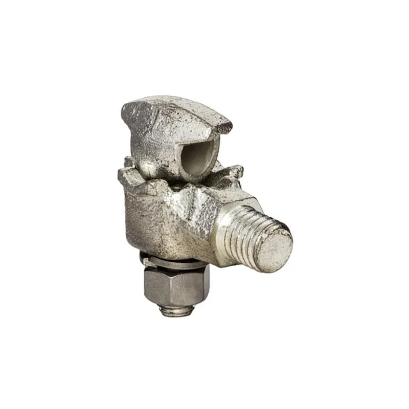 Use the NSI HTGE-2/0TN Two-Way Basket Ground Clamp to ground electrical connections in distribution/pole transformers. This clamp is cast from high conductivity copper alloy and comes with cast bronze eyebolts, both of which are high strength and guarantee durable performance when grounding transformers in harsh environments. Strong stainless-steel nuts and lockwashers are standard on all two-way basket ground clamps. Additionally, the flat surface acts as a seal to the tank. HTGE series ground clamps provide a hex or square shoulder for wrench tightening and come tin plated by adding the suffix ‘TN’ for additional corrosion resistance. Use the HTGE-2/0TN when running ground wire in the range of 8 SOL to 2/0 STR. Stock products you can rely on—stock NSI.