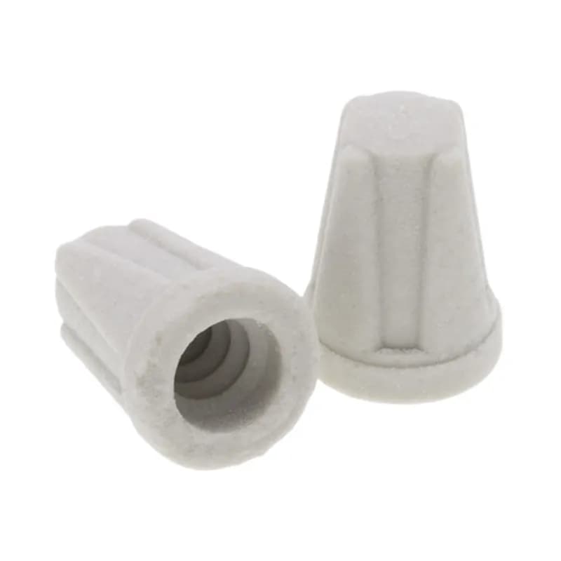 NSI Industries TOP-M-CD - The Easy-Twist TOP-M-CD 100-Count Bag of Medium Ceramic Wire Connectors are designed for use on wires in the 22-10 AWG size range. The simple one-piece ceramic design has a maximum working temperature of 1000Ëš Fahrenheit to join wires in extreme high-heat applications. The body shape features threads molded directly into the interior surface to reliably grip wires and an ergonomically ribbed exterior that is easy to twist. Specially designed for industrial situations including appliances, high-powered light fixtures or heaters.