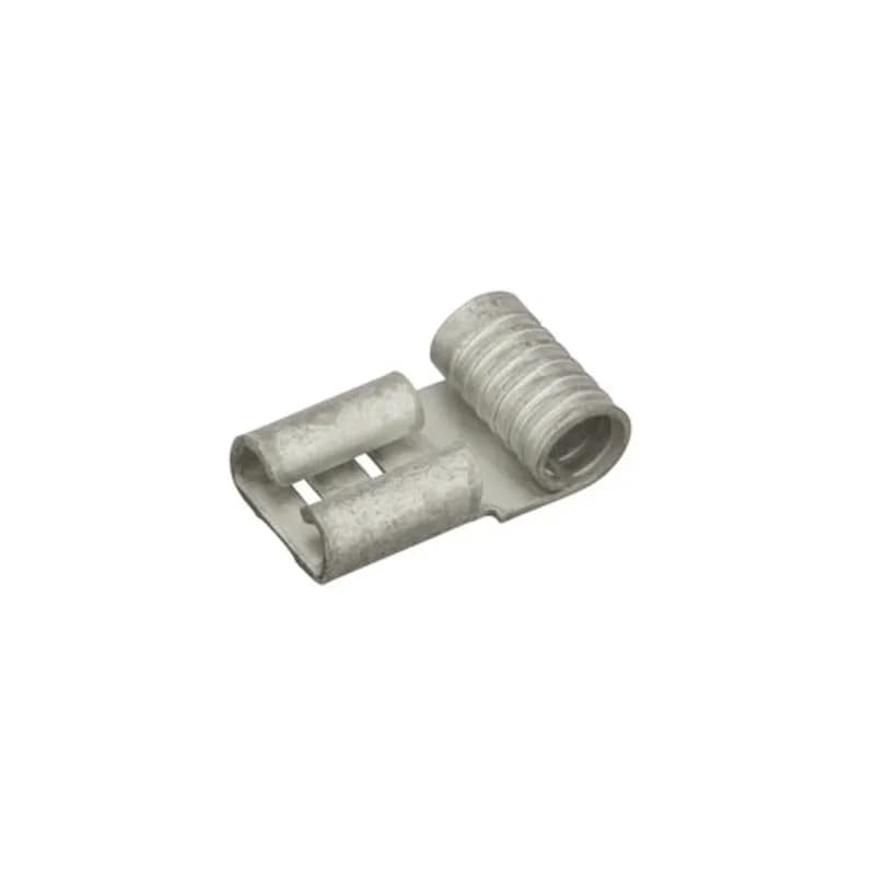 12-10 AWG Uninsulated Female Flag Terminal with .250 x .032 Tab - 15 Count Uninsulated Female Flag Terminals is made of electro tin plated copper. 600V, 105 degrees C. FEATURES: STYLE: Female Flag MATERIAL: Tin Plated Brass QUANTITY: 15 Count WIRE SIZE: 12-10 STUD SIZE: 0.250 BRAND EQUIVALENT: Morris Products 12428