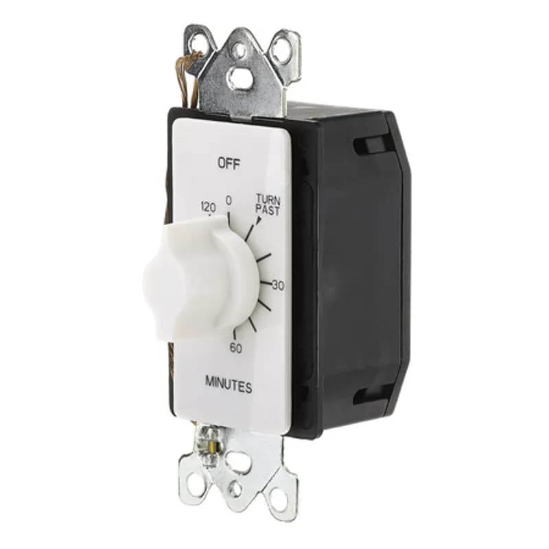 The TORK A502HW 2-Hour Spring-Wound In-Wall Twist Timer is designed to control a variety of indoor appliances and lights. Automate your home or office to save energy and money using the simple twist knob and reliable mechanical timekeeping. Features a time range of 10 minutes to 2 hours and fits into a standard electrical box for in-wall mounting. Designed for indoor loads such as lights, whole house fans, air compressors, water heaters or motors.