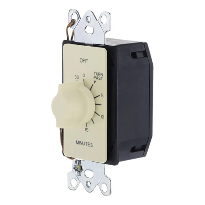 The TORK A530MA 30-Minute Spring-Wound In-Wall Twist Timer with a light almond faceplate is designed to control a variety of indoor appliances and lights. Automate your home or office to save energy and money using the simple twist knob and reliable mechanical timekeeping. Fits into a standard electrical box for in-wall mounting. Designed for indoor loads such as lights, whole house fans, air compressors, water heaters or motors.