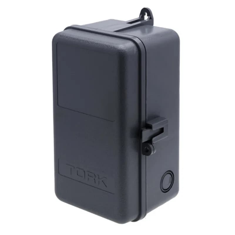 The TORK DTS200B 365/7-Day Multipurpose Advanced Digital Timer has two channels designed for 30 amp, 120/208-240/277 VAC loads and has a Noryl plastic enclosure with a locking hasp for indoor or outdoor use. Automate your home or office to save energy and money, using the intuitive programming interface to set up to 99 different on/off times each day of the week, with 24 unique holiday blocks. Designed for applications in the home, office, factory, church or school, including lights, heaters or air conditioners, water heaters, school warning signals or traffic lights.