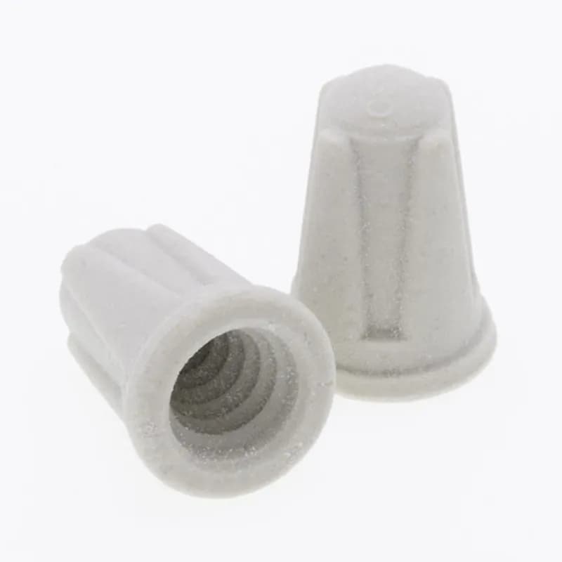 NSI Industries TOP-L-CD - The Easy-Twist TOP-L-CD 100-Count Bag of Large Ceramic Wire Connectors are designed for use on wires in the 18-8 AWG size range. The simple one-piece ceramic design has a maximum working temperature of 1000Ëš Fahrenheit to join wires in extreme high-heat applications. The body shape features threads molded directly into the interior surface to reliably grip wires and an ergonomically ribbed exterior that is easy to twist. Specially designed for industrial situations including appliances, high-powered light fixtures or heaters.