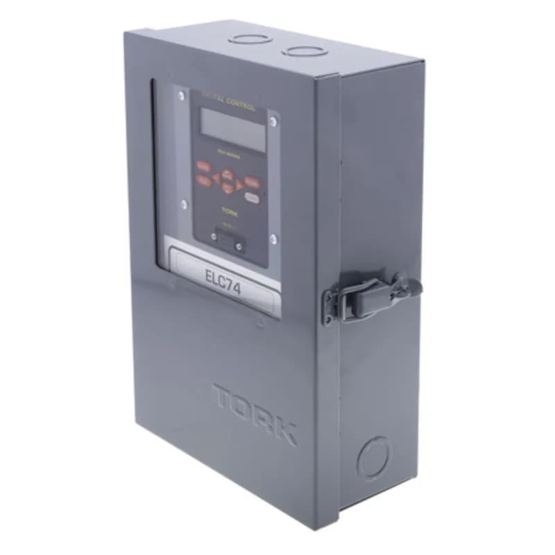 NSI Industries ELC74 - The TORK ELC74 365/7-Day Astronomic Time Switch Panel is designed for 120-277 VAC loads and indoor or outdoor use. Automate your home or office to save energy and money using the intuitive programming interface and light sensitive activation to activate lights or signage when the ambient light level drops below a customizable threshold. Features four SPDT output channels with automatic voltage detection and automatic daylight saving adjustment. Designed for commercial applications including outdoor lighting, HVAC equipment, signage, store windows and security or parking lot lights.