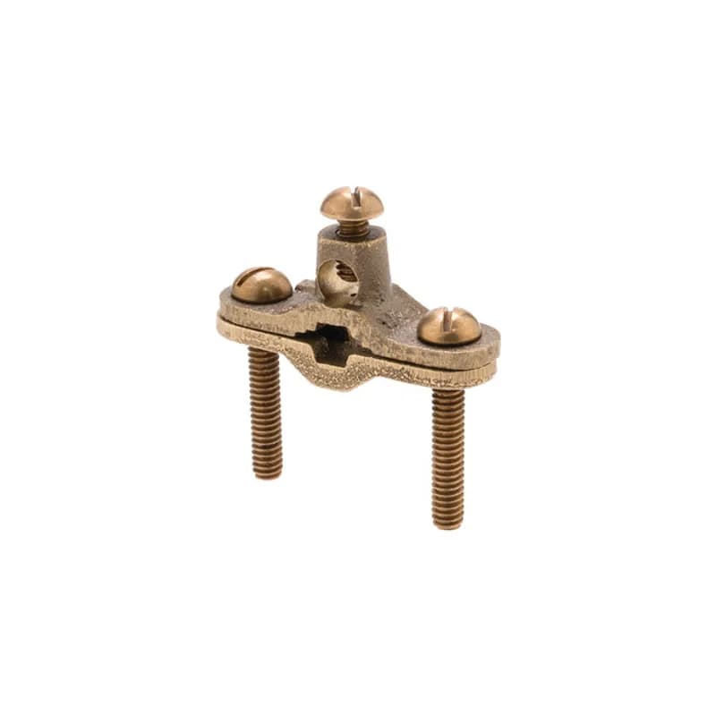 The NSI G-1-SDBR-SB Heavy Duty Bronze Ground Clamp for Direct Burial grips on pipes between 1/2" to 1" in diameter and rebar from 3/8" to 1" in diameter for quick and easy wire grounding. Suitable for direct burial, this ground clamp comes with silicon bronze screws and a cast bronze clamp body. These economical, high-quality metals provide durable performance in a range of applications and an extended life over stainless-steel components. cULus Listed 467 for Grounding and Bonding. Stock products you can rely onâ€”stock NSI.