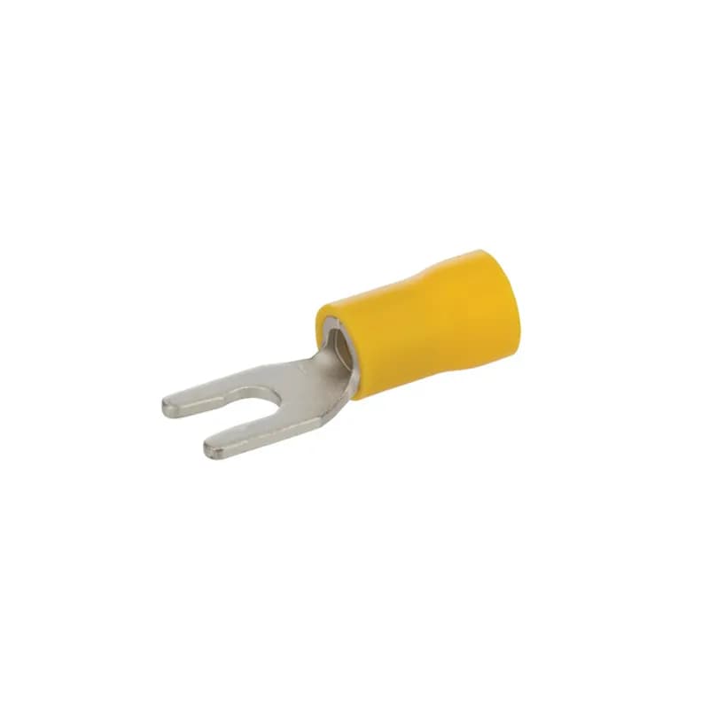 12-10 AWG, # 8 Stud Vinyl Insulated Locking Spade, Bulk