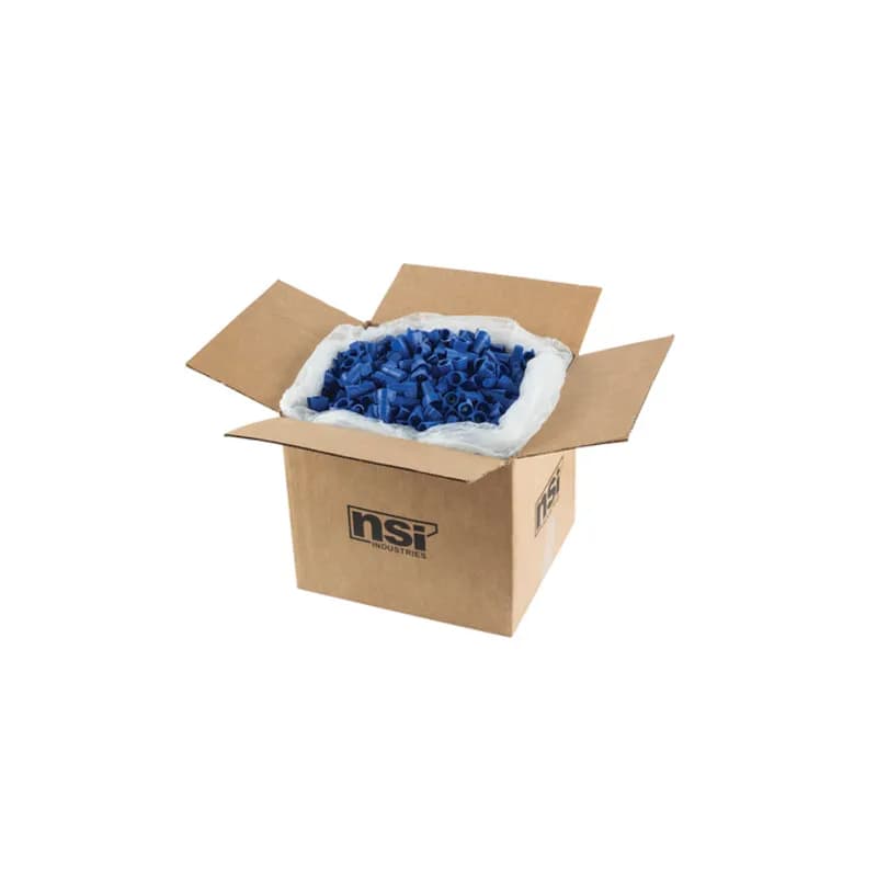 NSI Industries WWC-B-C - The Easy-Twist WWC-B-C 100-Count Bag of Blue Winged Wire Connectors are designed for use on copper wires in the 14-6 AWG size range. Theyâ€™re made of flame-retardant thermoplastic rated for a maximum temperature of 105Ëš Celsius (221Ëš Fahrenheit). The quick-grip square spring design grips in fewer twists and can dead-end a single wire, while the ergonomic swept-back wing design and ribbed texture makes them easy to twist. Their compact design is useful for applications in tight areas or anywhere else you need to connect wires.Â