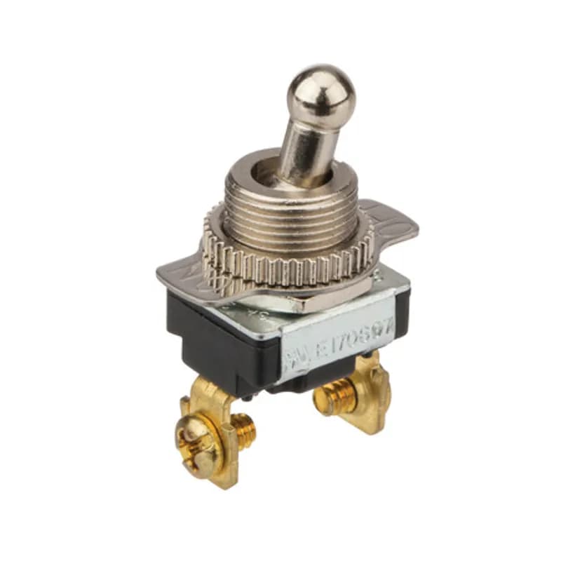 NSI Industries 78130TS - DPST On-Off Toggle Switch 20 AMP 125 VAC - Brass/Nickel Actuator - Screw Terminals