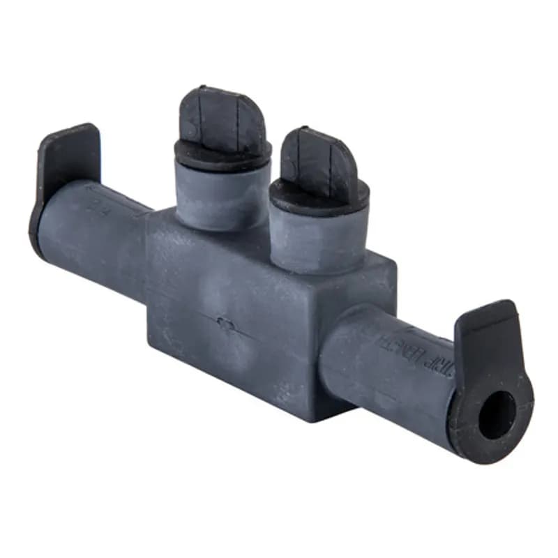 NSI Industries ISPBS2/0 - The Polaris ISPBS2/0 Multi-Tap Direct Burial Submersible In-Line Port Connector features 2 in-line ports sized for 2/0 - 14 AWG wires. The body is made from aluminum alloy wrapped in a layer of high-dielectric strength rubber insulation. Each port is pre-loaded with an oxide inhibitor, with removable access plugs over the hex screws used to tighten the radial-tipped set screws. Installs with a hex key and torque wrench, without any tape or additional supplies. Meets or exceeds UL486D and ANSI C119.1 specifications for use in wet or damp locations and designed for use in a wide range of temporary submersal or burial splicing applications.