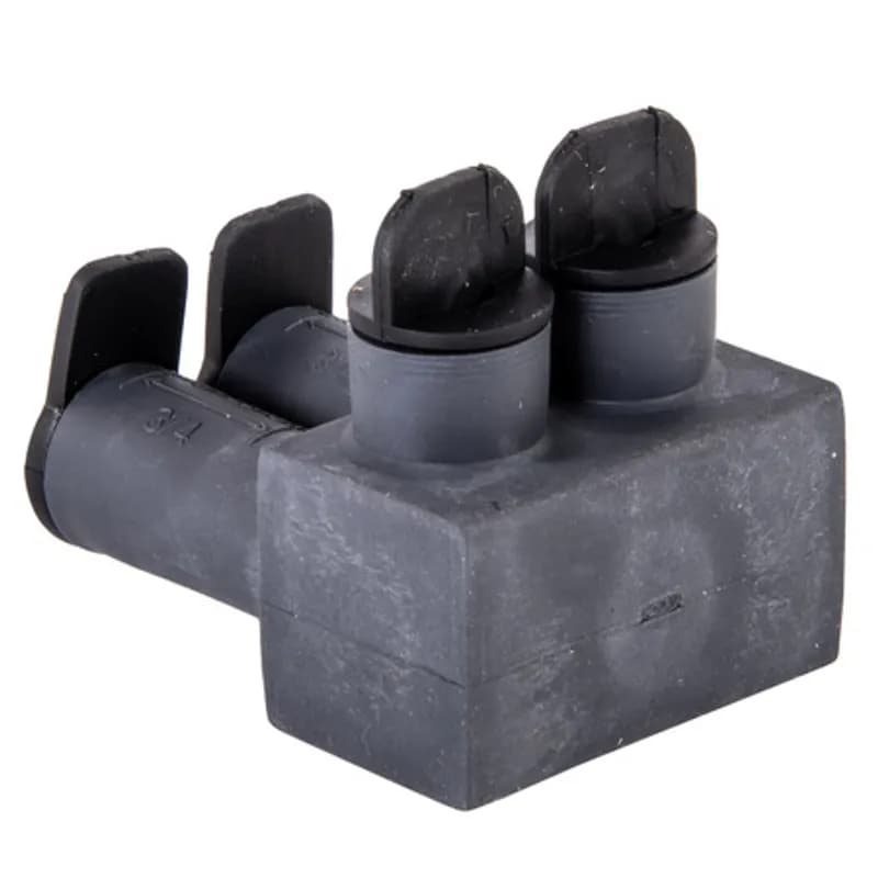 NSI Industries ISPB2/0-2 - The Polaris ISPB2/0-2 Multi-Tap Direct Burial Single-Sided Entry Connector features 2 ports sized for 2/0 - 14 AWG wires. The body is made from aluminum alloy wrapped in a layer of high-dielectric strength rubber insulation. Each single-sided port is pre-loaded with an oxide inhibitor, with removable access plugs over the hex screws used to tighten the radial-tipped set screws. Rated for temporary submersion, wet or damp locations and direct burial applications. Installs with a hex key and torque wrench, without any tape or additional supplies. Meets or exceeds UL 486D and ANSI C119.1 specifications for use in wet or damp locations and designed for use in a wide range of temporary submersal or burial splicing applications.