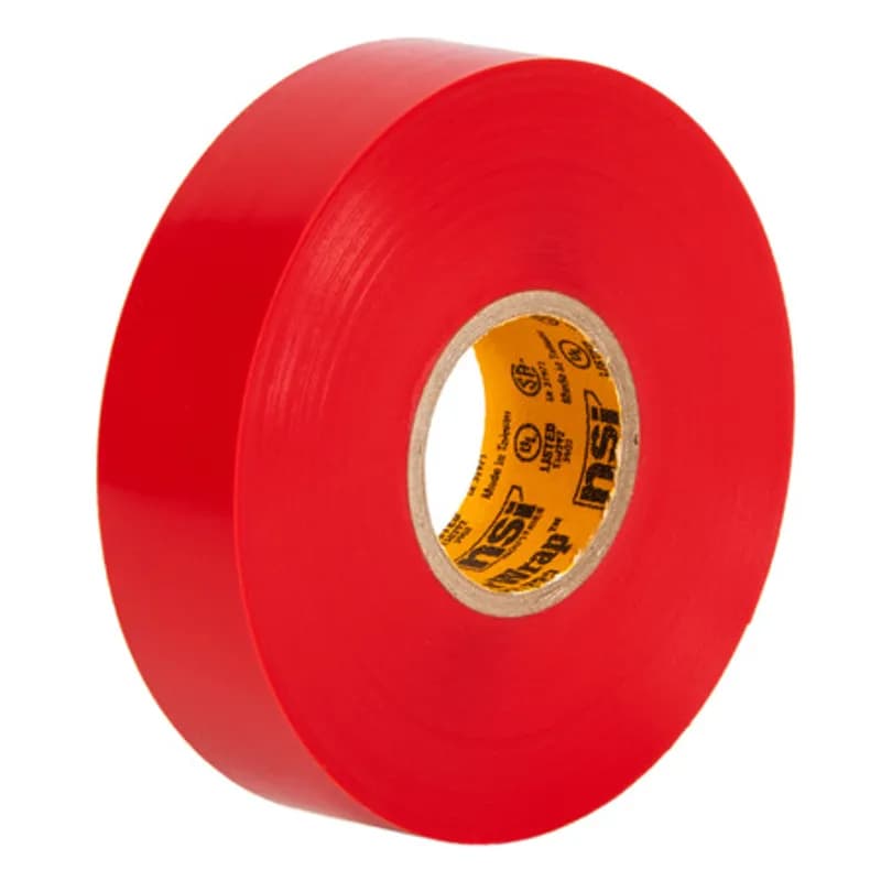 NSI Industries WW-732-RD - WarriorWrap WW-732-RD Red Vinyl Professional-Quality Electrical Tape is strong enough for demanding environments and highly resistant to abrasion and corrosion. This tape is 7mil thick, 66ft long and has a max temperature rating of 220 degrees F. The strong adhesion helps stick to uneven surfaces and keeps the backing in place. Top breaking strength and elasticity make WarriorWrap an excellent choice for splicing, insulating or marking wires.