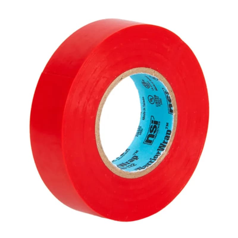 WarriorWrap WW-722-RD Red Vinyl Professional Electrical Tape is strong enough for demanding environments and highly resistant to abrasion and corrosion. This tape is 7mil thick, 60ft long and has a max temperature rating of 176 degrees. The strong adhesion helps stick to uneven surfaces and keeps the backing in place. Top breaking strength and elasticity make WarriorWrap an excellent choice for splicing, insulating or marking wires.