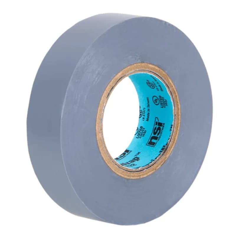WarriorWrap WW-722-GY Grey Vinyl Professional Electrical Tape is strong enough for demanding environments and highly resistant to abrasion and corrosion. This tape is 7mil thick, 60ft long and has a max temperature rating of 176 degrees. The strong adhesion helps stick to uneven surfaces and keeps the backing in place. Top breaking strength and elasticity make WarriorWrap an excellent choice for splicing, insulating or marking wires.