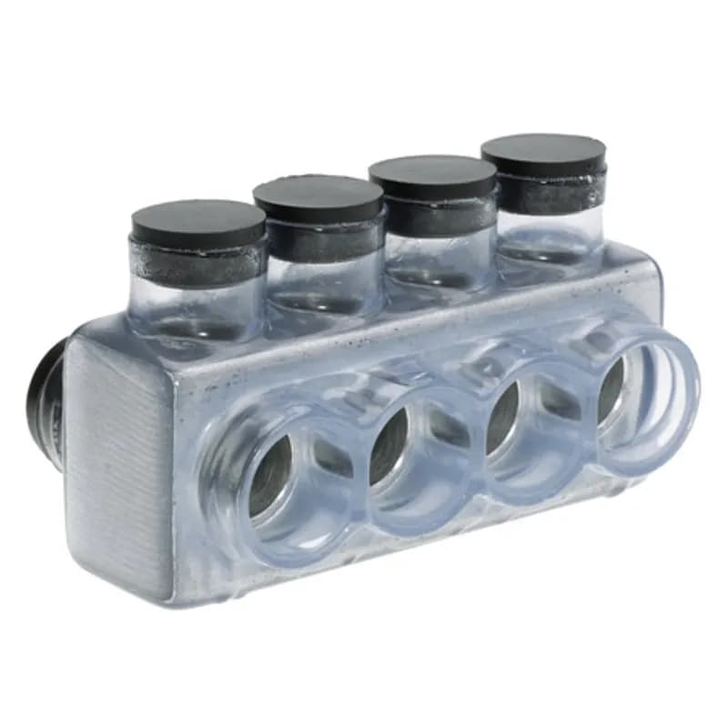 NSI Industries IPLD750-4C - The Polaris IPLD750-4C Multi-Tap Dual-Sided Entry Vision Tap Connector features 4 ports sized for 750 - 250 MCM wires. The clear body allows users to see their conductor placement and is wrapped in a layer of plastisol insulation. Each dual-sided port is pre-loaded with an oxide inhibitor, with removable access plugs over the hex screws used to tighten the connections. Installs with a hex key and torque wrench, without any tape or additional supplies. Designed for use in a wide range of splicing applications, including installation in cable trays, panel boards, ducts, raceways or troughs.