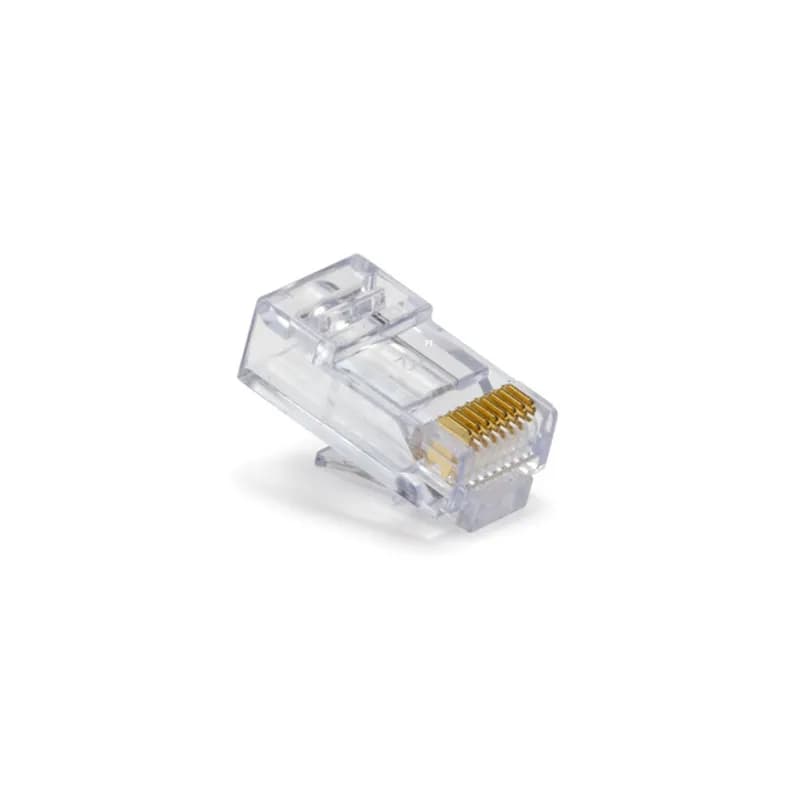 Platinum's RJ45 8-pin/8-position registered jack connector used to connect computers onto Cat6 data networks and is recommended for data applicationsrated to 1 Gb. It simplifies twisted pair terminations by allowing the wires to be inserted through the connector and out the front. This allows the technician to easily verify the proper wiring order. Electrical performance of the termination is optimized by pulling the connector down over the cable jacket and seating it tightly in the rear of the connector. By reducing the distance between the wire twists and contacts, performance is optimized!