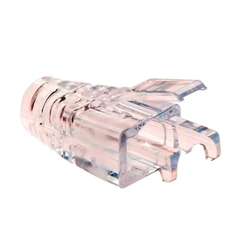 The innovative Snag Proof Strain Relief is designed specifically to be crimped with the EZ-RJ45 plugs. Two Patent Pending versions are offered for both the Cat5 and 5e and the Cat6 plugs. The primary strain relief of the plug locks the snag proof strain relief in place so they will not pull off, creating one, integral assembly. Once crimped, this design allows the plug's primary strain relief to relax slightly, preventing the cable pairs from being over compressed. This decrease in stress contributes to achieving peak performance. The tab on the strain relief is designed to extend over the plug's locking tab, making it snag proof when administering patch cords., 849160003731