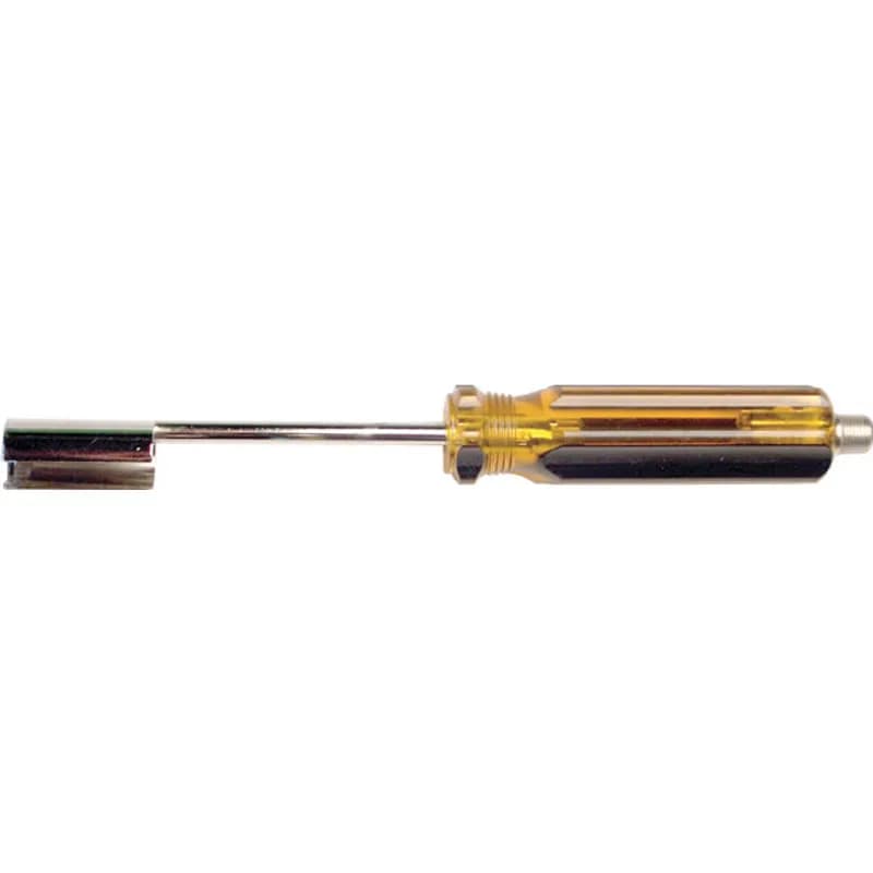NSI Industries 11020 - This dual function tool features a 7 and 16 inch hex socket at one end and 3 and 8-32 thread at the other end. The hex socket slides over cable and rear of the connector for easy mating and un-mating of hard to grasp F connectors. The threaded end provides a stable surface during cable insertion, eliminating the danger of stab wounds from the center conductor. Rugged extruded plastic handle. Long life chrome finish., 849160000624