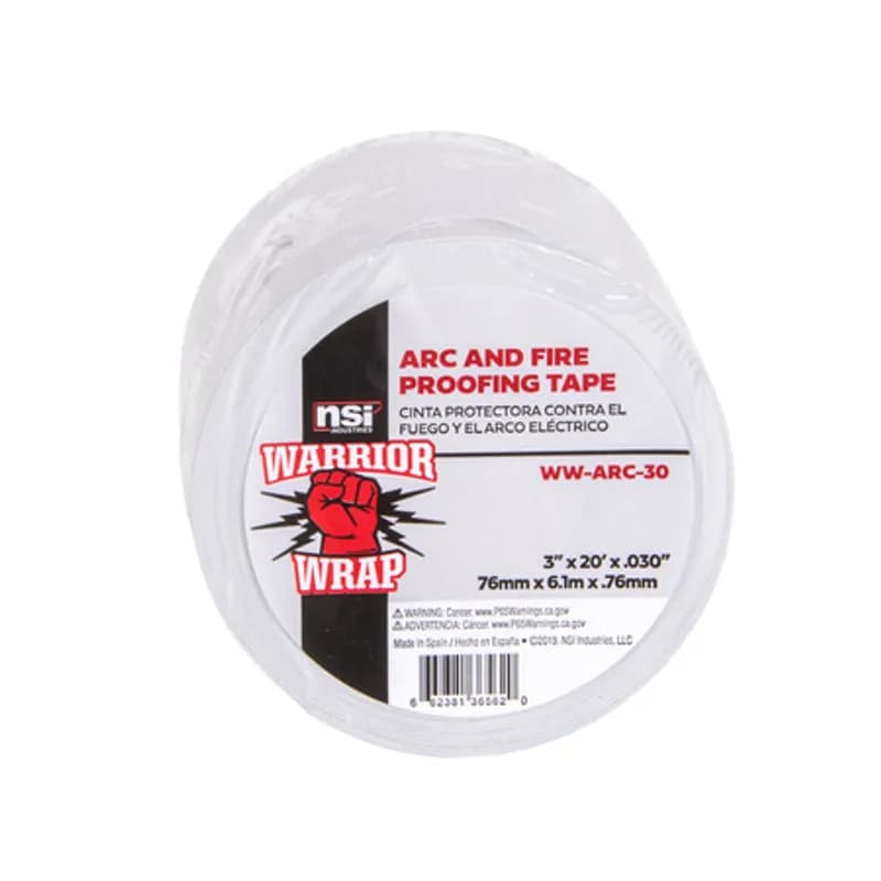 WarriorWrap WW-ARC-30 Gray Fire-Retardant Arc Proofing Tape is strong enough for professional environments and gets the job done right the first time, every time. This tape is 30mil thick, 20ft long and has an unsupported, linerless design. When exposed to fire, the adhesive expands to create a char buildup which acts as a heat shield and flame barrier. The strong adhesion helps stick to uneven surfaces and provides comfortability when wrapping cables. Top breaking strength and elasticity make WarriorWrap an excellent choice in many professional applications.