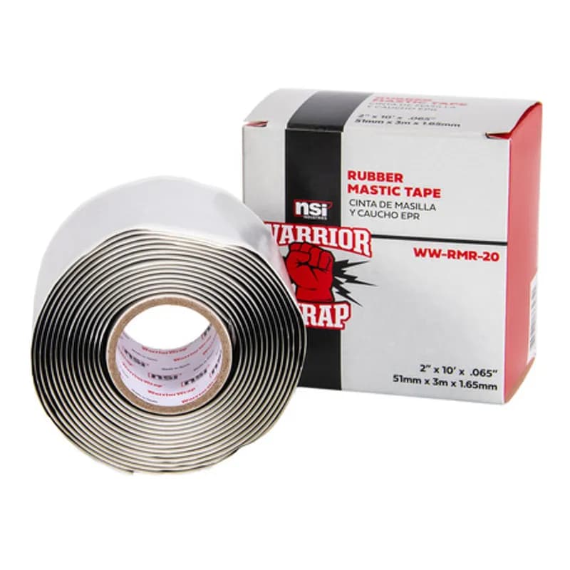 WarriorWrap WW-RMR-20 Gray Mastic High Temperature Insulating Tape is strong enough for professional environments and gets the job done right the first time, every time. This tape is 65mil thick, 2 inch wide, 10ft long and is made from temperature-stable materials. The self-amalgamating design conforms to irregular shapes with a self-bonding mastic adhesive that forms a secure and moisture-resistant bond for outdoor use. WarriorWrap is an excellent choice for insulating and moisture sealing splices and terminations on solid dielectric cable in high-temperature applications up to 2kV.
