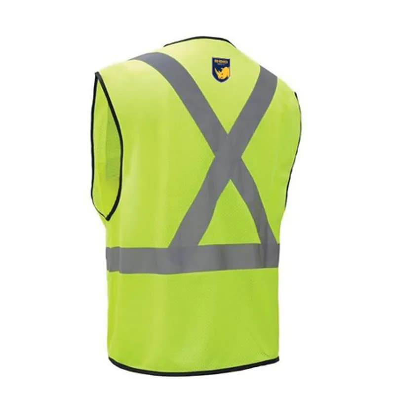 The RHINO Safety SV-600-UCX Breakaway Safety Vest combines all the performance features that professionals need. The breathable polyester body is made from a luminous fluorescent yellow and has silver reflective portions on the front and back. Its durable for use in demanding work environments, with the strength to withstand 30 wash cycles. Additionally, the vest has one external and one internal pocket, with a rust-resistant front zipper and tearaway Velcro straps, radio microphone loops and more.