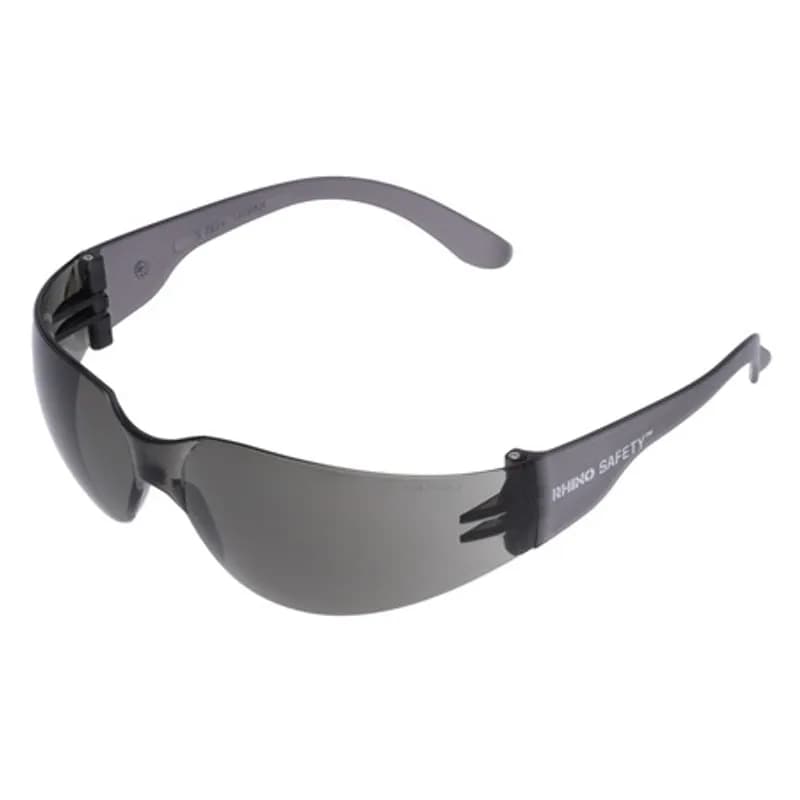 NSI Industries SG-100G - The RHINO Safety SG-100G Safety Glasses feature gray polycarbonate lenses and temples designed to be impact-resistant and offer increased protection without blocking your peripheral vision. The durable gray lenses are designed for UV protection in outdoor applications and built to be scratch-resistant. These glasses have all the durability needed to survive your jobsite and a comfortable design to fit most heads.