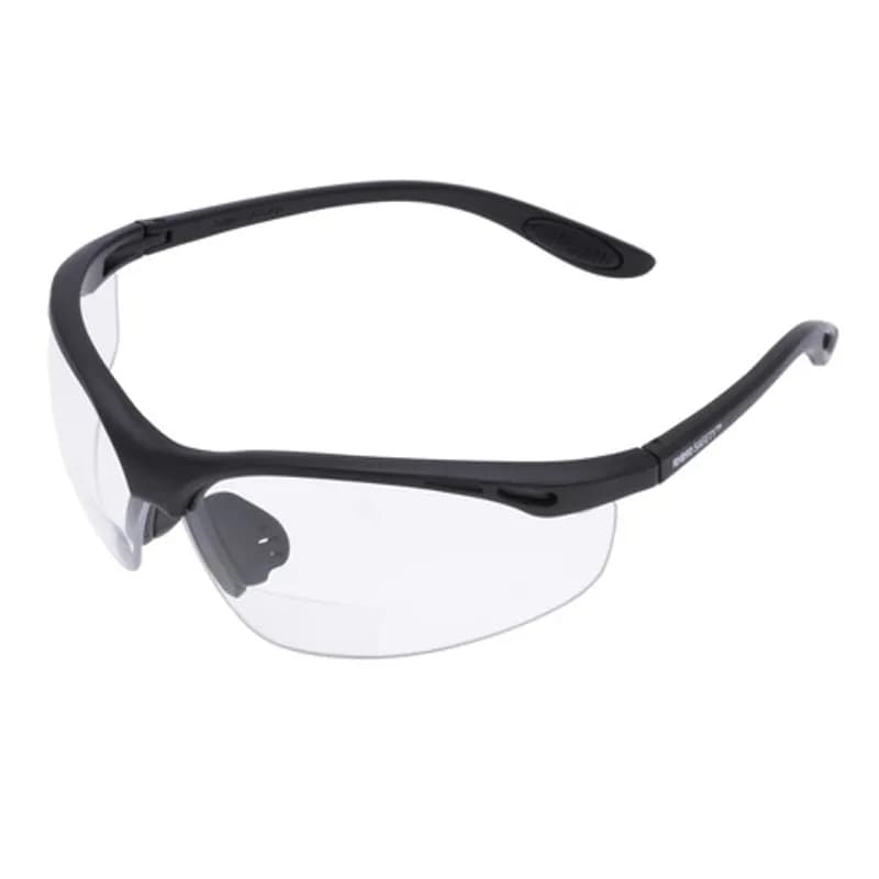 NSI Industries SG-200C20 - The RHINO Safety SG-200C20 Safety Glasses feature clear bifocal polycarbonate lenses in a black nylon frame designed to be impact-resistant and offer increased protection. The clear bifocal lenses are designed for indoor applications, offer +2.0 magnification and are built to be both impact- and scratch-resistant. These glasses have all the durability needed to survive your jobsite and a comfortable wraparound design to fit most heads.