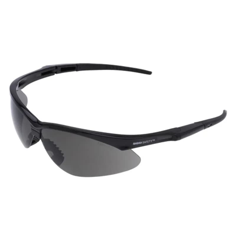 NSI Industries SG-300G - The RHINO Safety SG-300G Safety Glasses feature gray polycarbonate lenses in a streamlined nylon frame designed to be impact-resistant and offer increased protection. The gray lenses are designed UV protection outdoors and built to be both impact- and scratch-resistant. These glasses have all the durability needed to survive your jobsite and a comfortable adjustable design to fit most heads.