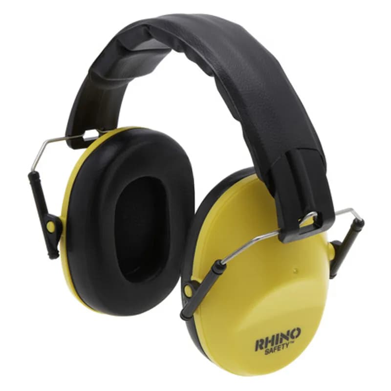 NSI Industries EM-138 - The RHINO Safety EM-138 Over-Ear Noise Reducing Earmuffs offer 21 decibel hearing protection from an adjustable design that remains comfortable after all-day use. The vented headband and pivoting, cushioned ear cups conform to your head shape and create a strong seal against noisy jobsites, with a low-profile design to stay out of your way. Protect your hearing and keep it for life. These earmuffs come in a high-visibility yellow color.