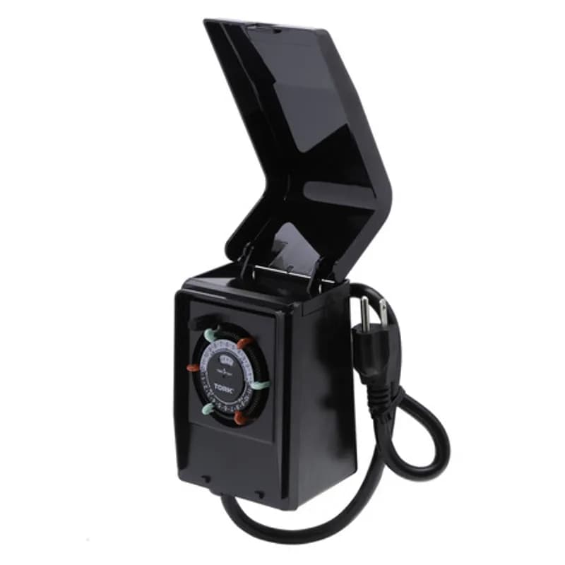 NSI Industries RHB32R - The TORK RHB32R 24-hour mechanical plug-in heavy-duty timer features a protective cover over 2 grounded outlets. Automate your home or office in a looping daily schedule with three on/off times programmed in 30-minute increments using the simple red and green trippers. Designed for applications including landscape or holiday lights and most outdoor appliances.