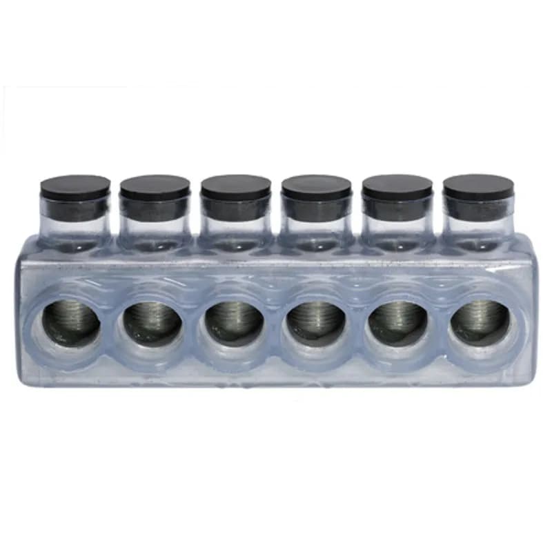 NSI Industries IPLD750-6C - The Polaris IPLD750-6C Multi-Tap Dual-Sided Entry Vision Tap Connector features 6 ports sized for 750 - 250 MCM wires. The clear body allows users to see their conductor placement and is wrapped in a layer of plastisol insulation. Each dual-sided port is pre-loaded with an oxide inhibitor, with removable access plugs over the hex screws used to tighten the connections. Installs with a hex key and torque wrench, without any tape or additional supplies. Designed for use in a wide range of splicing applications, including installation in cable trays, panel boards, ducts, raceways or troughs.