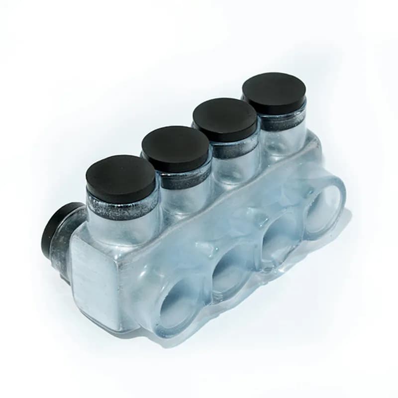 NSI Industries IPLD3/0-4CB - The Polaris IPLD3/0-4CB Multi-Tap Dual-Sided Entry Vision Tap Connector features 4 ports sized for 3/0 - 6 AWG wires. The clear body allows users to see their conductor placement and is wrapped in a layer of plastisol insulation. Each dual-sided port is pre-loaded with an oxide inhibitor, with removable access plugs over the hex screws used to tighten the connections. Installs with a hex key and torque wrench, without any tape or additional supplies, and comes packaged in a clear plastic bag with a mounting hole for hanging in retail displays. Designed for use in a wide range of splicing applications, including installation in cable trays, panel boards, ducts, raceways or troughs.