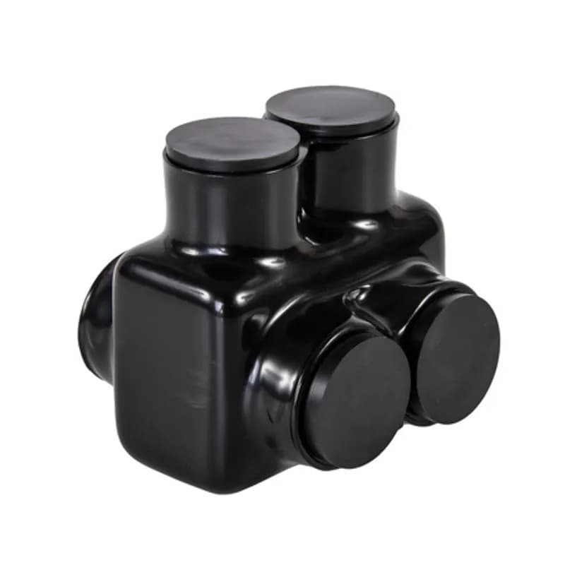 NSI Industries IT-750B - The Polaris IT-750B Multi-Tap Dual-Side Entry Connector features 2 ports sized for 750 to 250 MCM wires. The body is made from aluminum alloy wrapped in a layer of plastisol insulation. Each port is pre-loaded with an oxide inhibitor, with removable access plugs over the hex screws used to tighten the connections. Dual rated for use with copper or aluminum cables. Installs with a hex key and torque wrench, without any tape or additional supplies. Designed for use in a wide range of splicing applications, including installation in cable trays, panel boards, ducts, raceways or troughs.