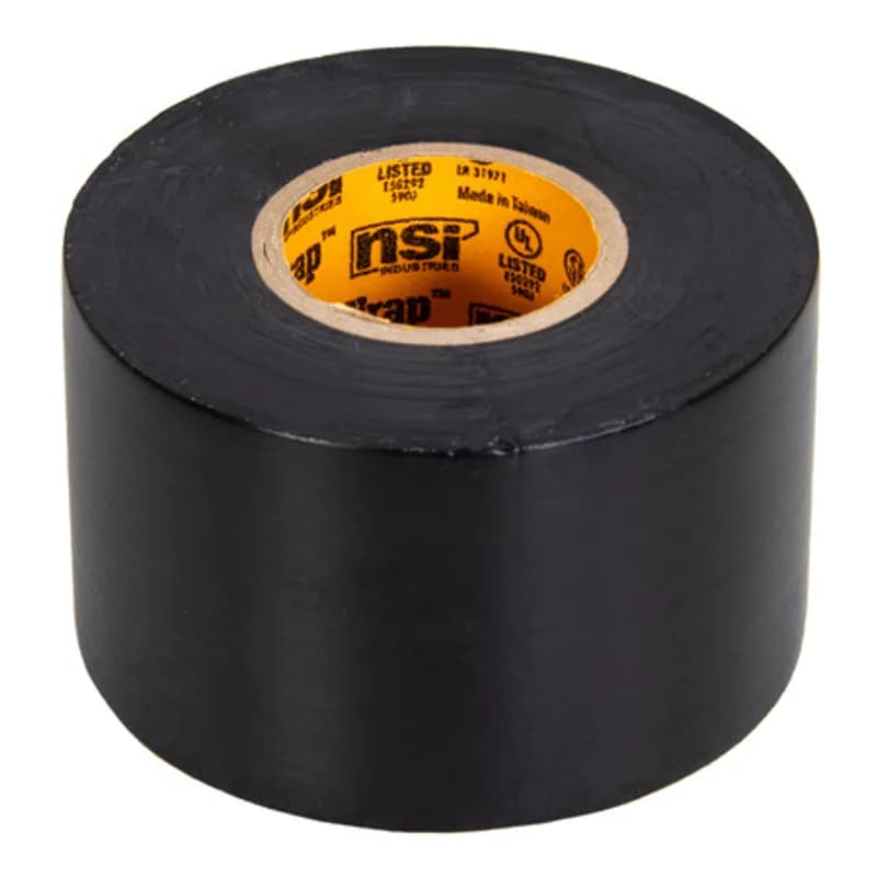 WarriorWrap WW-732-15 Black Vinyl Professional-Quality Electrical Tape is strong enough for demanding environments and highly resistant to abrasion and corrosion. This tape is 7mil thick, an extra-wide 1.5in in width, 44ft long and has a max temperature rating of 220 degrees F. The strong adhesion helps stick to uneven surfaces and keeps the backing in place. Top breaking strength and elasticity make WarriorWrap an excellent choice for splicing, insulating or marking wires.