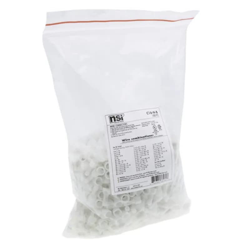 The Easy-Twist C16-N-B-NL 1000-Count Bag of Nylon Closed-End Wire Connectors are designed for use on pre-insulated wires in the 22-14 AWG size range. They’re UL-certified as self-extinguishing and rated for a maximum temperature of 105˚ Celsius (221˚ Fahrenheit). The closed-end nylon connector features an internal metal crimp sleeve that can be tightened over twisted pre-insulated wires to form a safe and secure join. Their compact design is useful for applications in tight areas or anywhere else you need to connect wires.