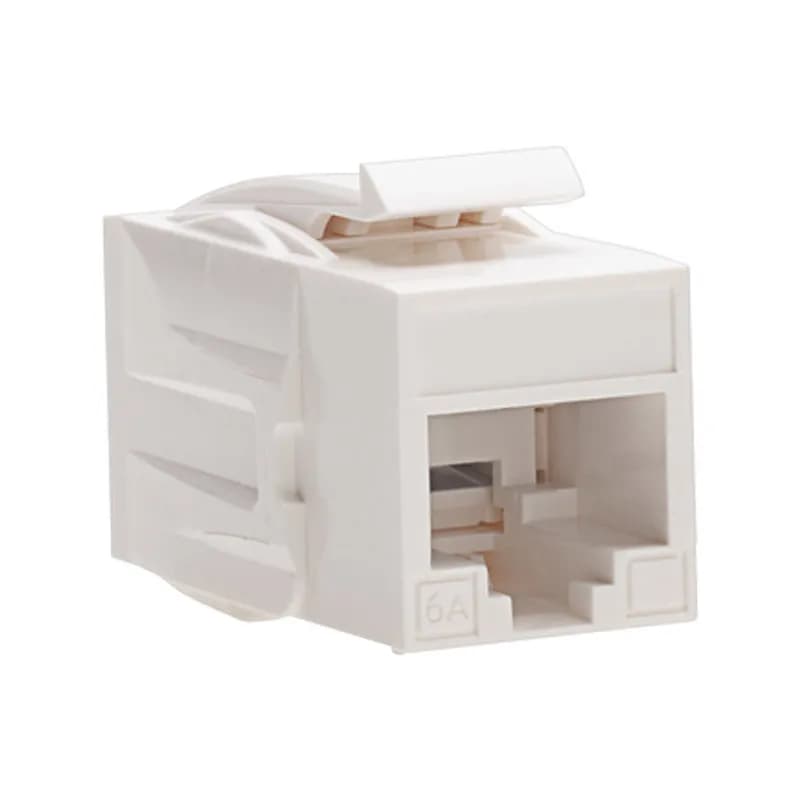 Cat6A Keystone Coupler, F to F, White UTP. 1/Bag.