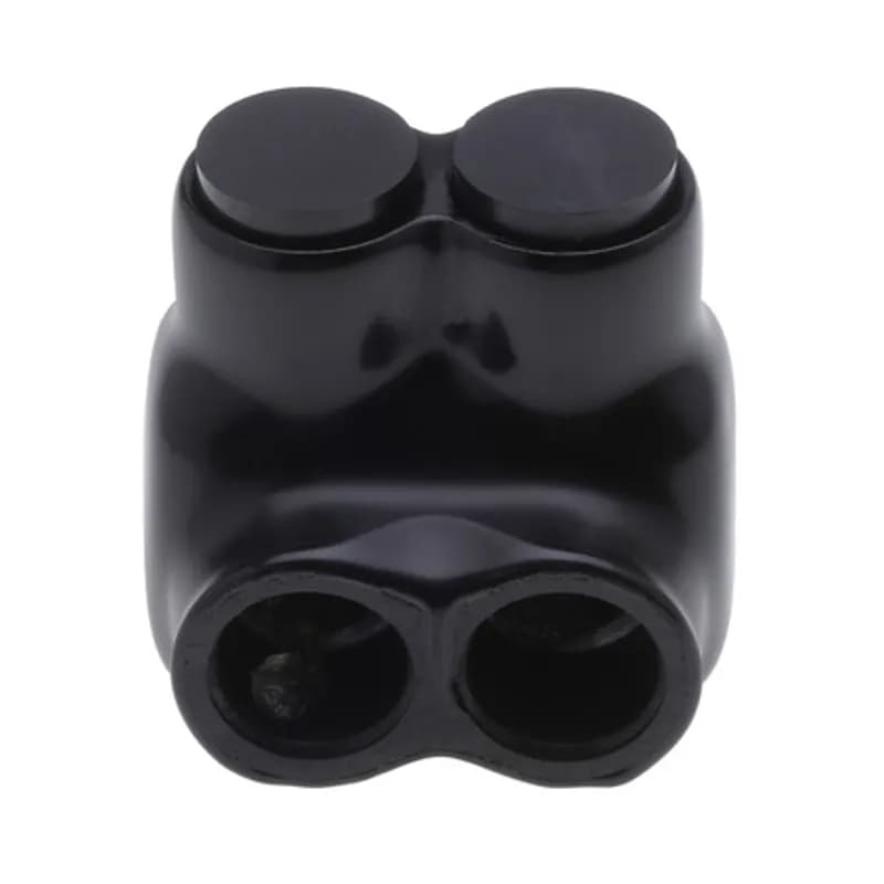 The Polaris ITD-1/0B Multi-Tap Dual-Sided Entry Vision Tap Connector features 2 ports sized for 1/0 - 14 AWG wires. The clear body allows users to see their conductor placement and is wrapped in a layer of plastisol insulation. Each dual-sided port is pre-loaded with an oxide inhibitor, with removable access plugs over the hex screws used to tighten the connections. Installs with a hex key and torque wrench, without any tape or additional supplies. Designed for use in a wide range of splicing applications, including installation in cable trays, panel boards, ducts, raceways or troughs.