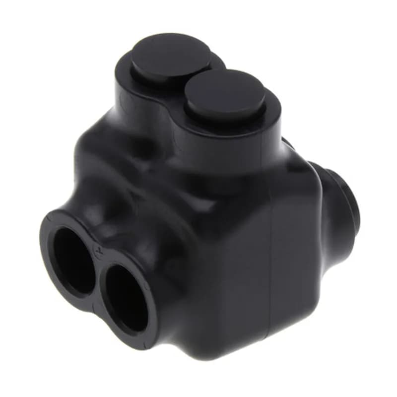 NSI Industries ITD-4 - The Polaris ITD-4 Multi-Tap Dual-Sided Entry Vision Tap Connector features 2 ports sized for 4 - 14 AWG wires. The clear body allows users to see their conductor placement and is wrapped in a layer of plastisol insulation. Each dual-sided port is pre-loaded with an oxide inhibitor, with removable access plugs over the hex screws used to tighten the connections. Installs with a hex key and torque wrench, without any tape or additional supplies. Designed for use in a wide range of splicing applications, including installation in cable trays, panel boards, ducts, raceways or troughs.