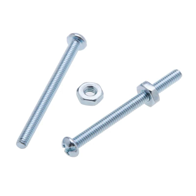 Slotted and Phillips Stove Bolt, 1 in. length, 3/8 in. diameter, Round head, Steel, Zinc Chromate finish, 16 thread pitch/thread per inch, 100 per pack