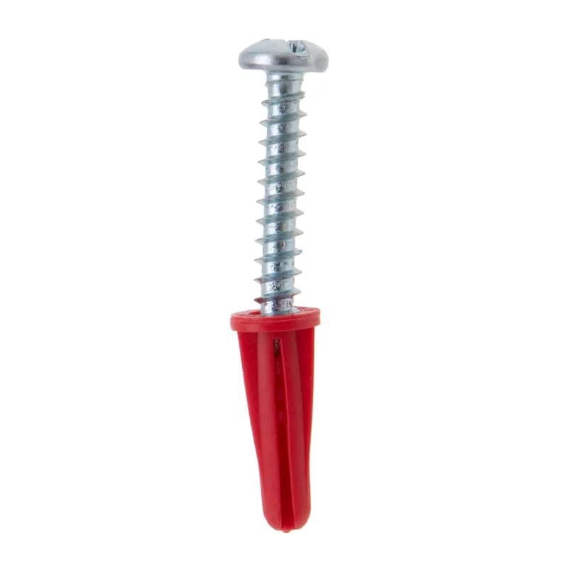 NSI Industries WAKJ16 - Light Duty Wall Anchor Kit, 3/16 in. Size, 201 piece(s), Plastic, Red, including a(n) (100) #8 x 1 in. Pan Combo Screws and (100) 3/16 in. Red Plastic Anchors and (1) 3/16 in. Masonry Drill