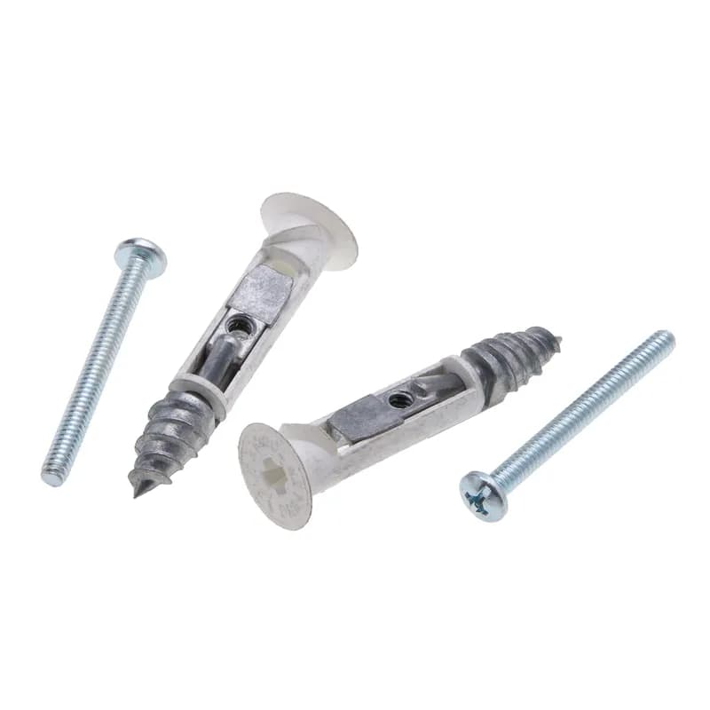 Toggle Anchor, #10 screw size, Pan head, Zinc Plated finish, (50) Toggles, (50) 10-24 x 2 Pan Head Combo Machine Screws - Zinc Plated included, 50 per jar