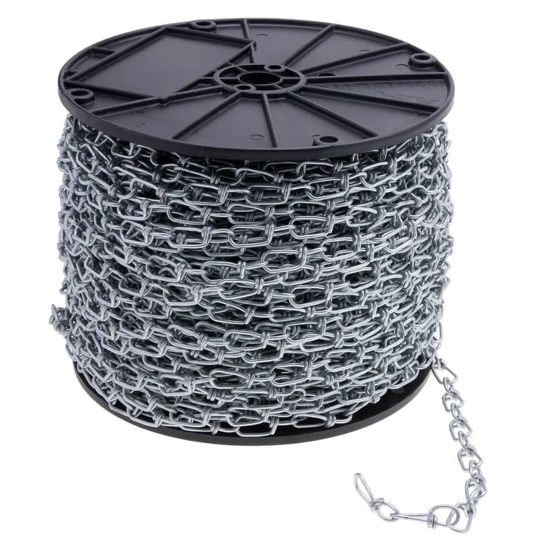 NSI Industries DLC3S - Double Loop Chain, #3, 0.080 in. diameter, Steel, galvanized finish 250 feet per spool