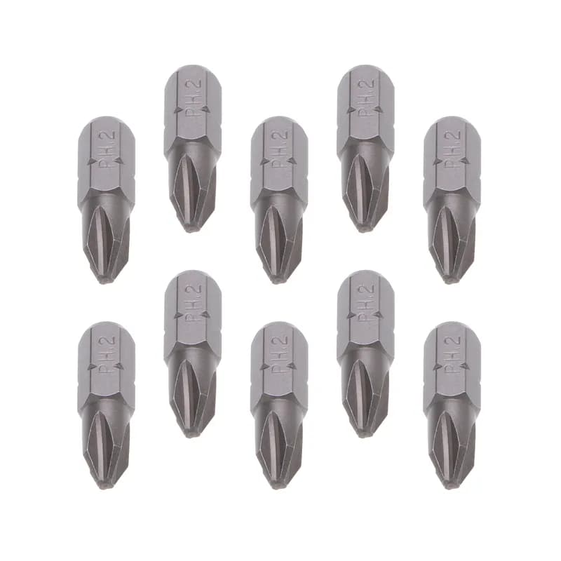 Phillips Insert & Power Bit, Hex shank shape, #3 tip size, 1 in. overall length, 1/4 in. shank size, 10 per pack, #12-14 screw size