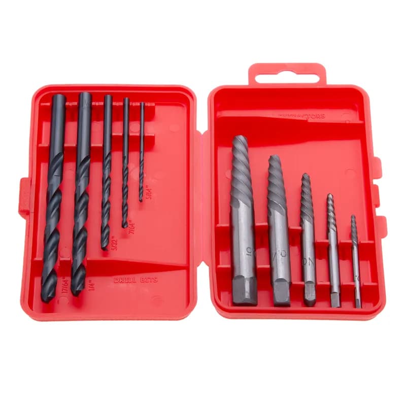 NSI Industries SEDS10 - Screw Extractor and Drill Bit Set, 5/64, 7/64, 5/32, 1/4, 17/64 in. drill size, #1, #2, #3, #4, #5 screw size, 1 per pack, 118 DEG point angle, 10 pieces