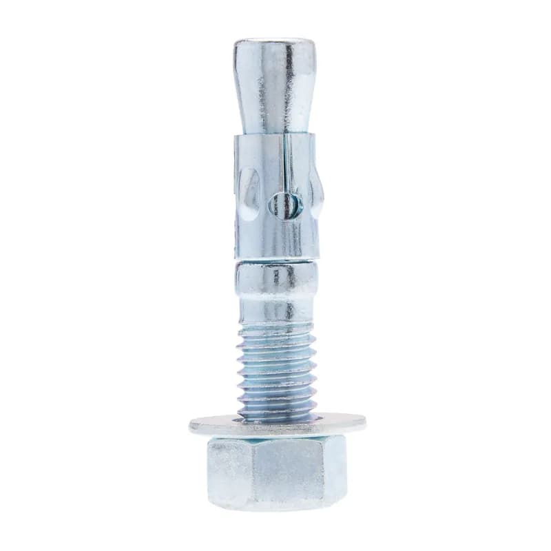 Stud Anchor, 1/2 in. diameter, 5-1/2 in. length, 2-1/4 in. minimum embedment depth, 1-1/4 in. thread length, 1/2 in. drill size, Hex head, Steel material, Zinc Chromate finish, 25 per pack