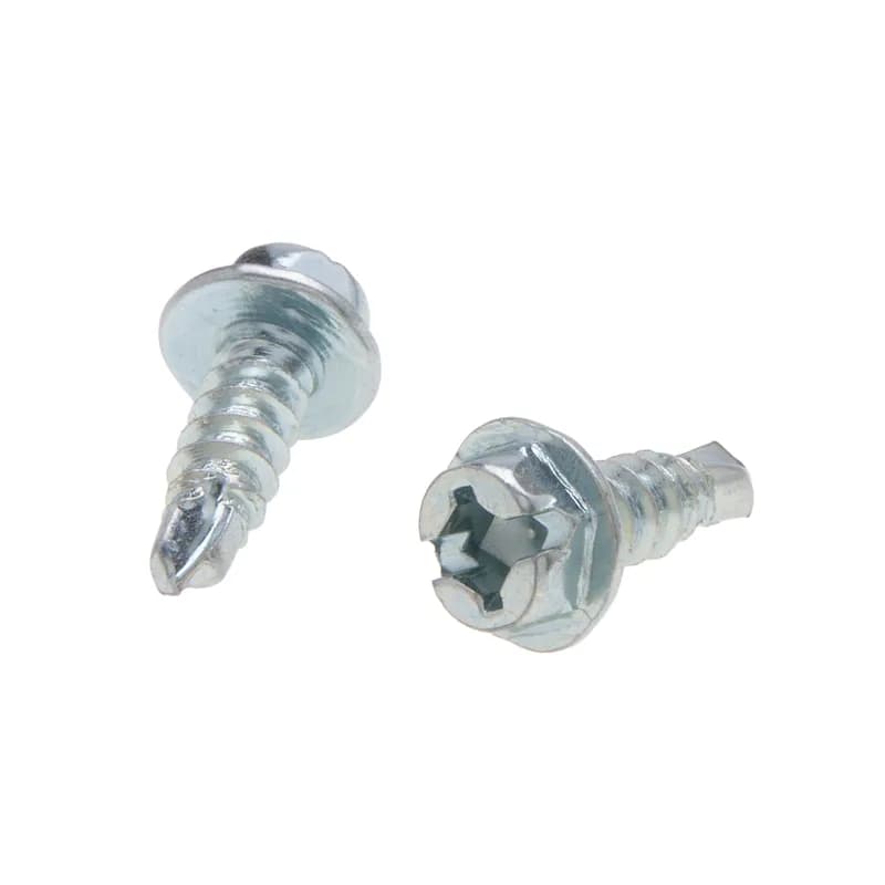 Self Drilling and Tapping Screw, Steel material, #10 Size, 5/8 in. length, 5/16 in. head width, Hex head, Zinc Chromate finish, 100 per pack, Swaged point type, #2 driver size. For use with MT210B Chuck.